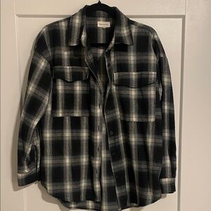Thread & Supply Black and White Plaid Button Down Shirt